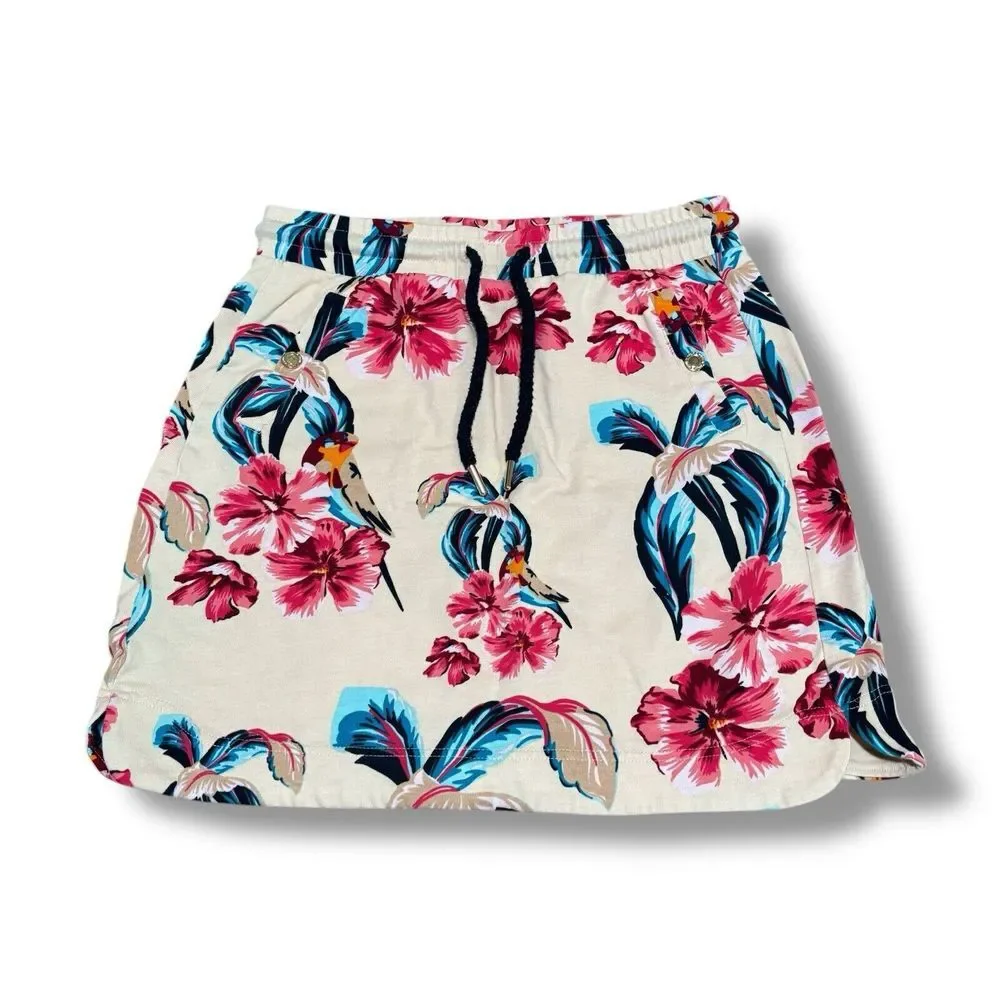 Holly & Whyte Women's‎ Floral Print Drawstring Skirt Size Small 28 x 17